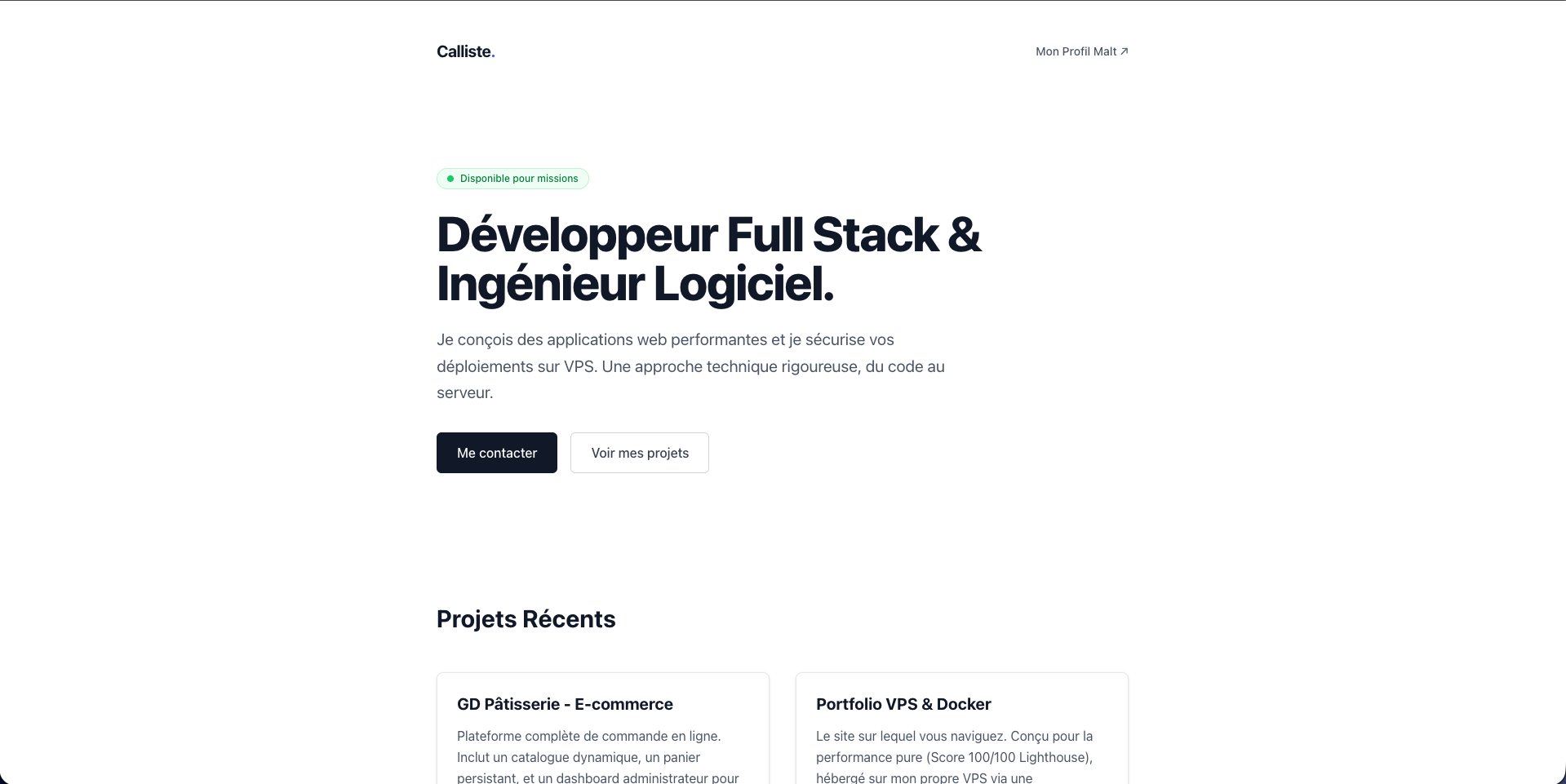 Aperçu de Portfolio VPS & Docker